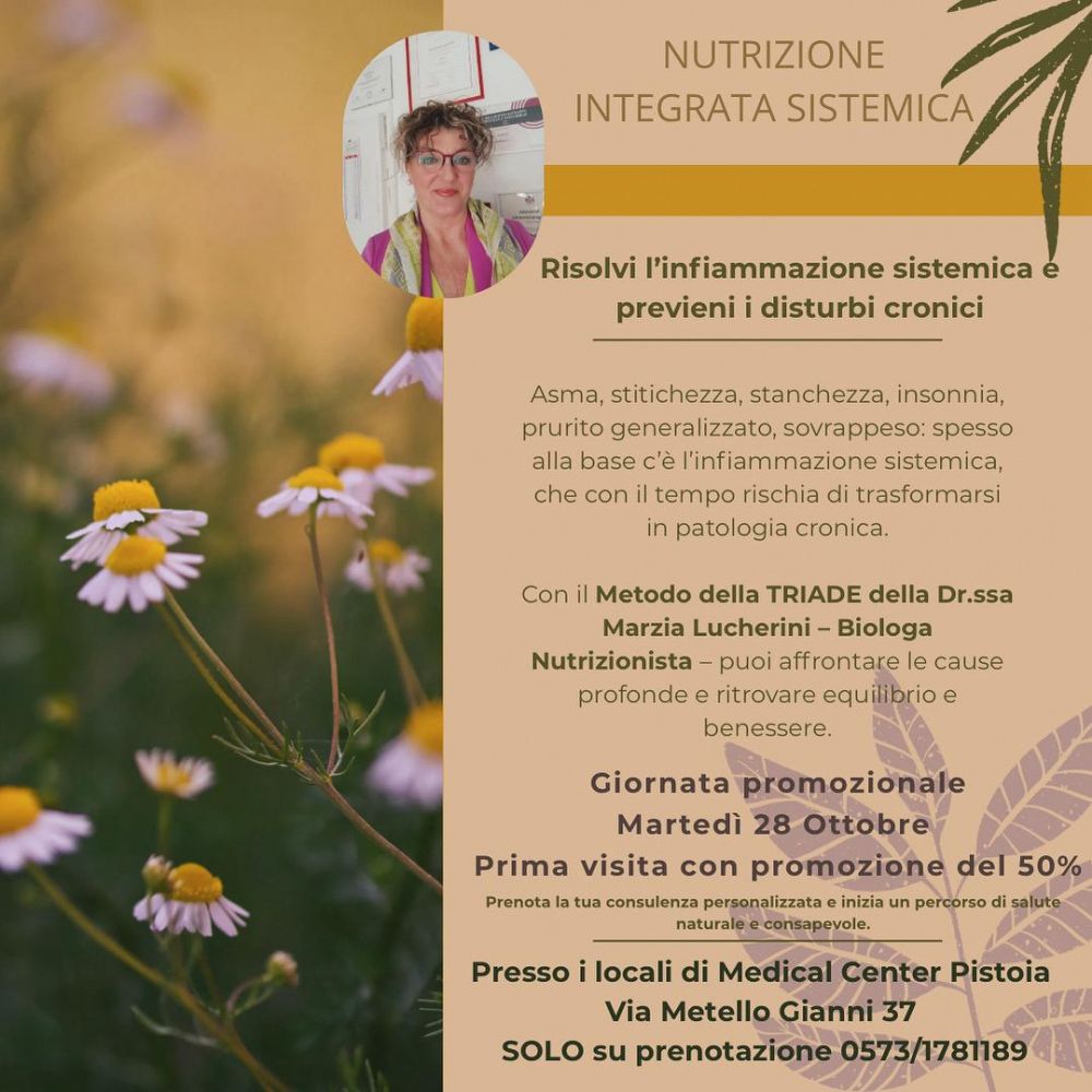 Una volta al mese presso MEDICAL center : metodo della triade dal sintomo per evitare il cronico